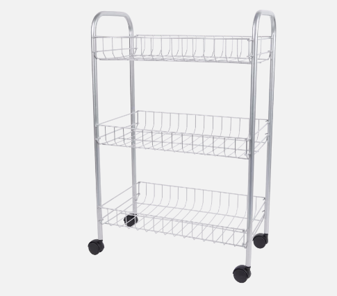 Tomado Metaltex Slim - Trolley voor badkamer of keuken - 84x56x23cm - Zwart